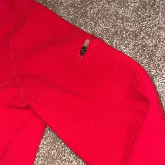 L.L. Bean full zip fleece jacket long sleeve red  size small.  GG - Picture 3 of 5